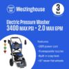 Westinghouse Electric Pressure Washer 3400psi MAX 2 GPM